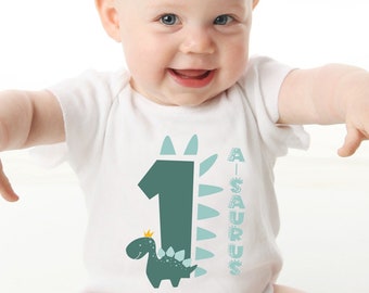 Dinosaur 1st Birthday Shirt: One-A-Saurus Tee, Birthday Boy Outfit