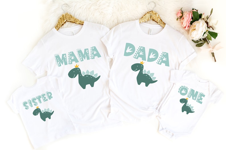 Dinosaur Matching Family 1st Birthday Shirts, One-A-Saurus Birthday Tee, Dinosaur 1st Birthday Outfit, First Birthday Outfit, Mommy and Me