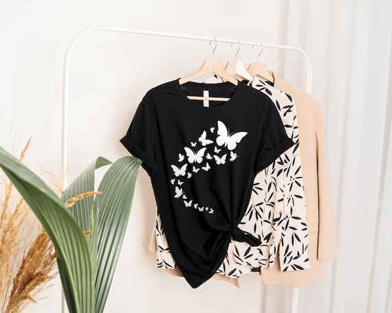 Butterflies Tee: Pretty Graphic T-Shirt for Women