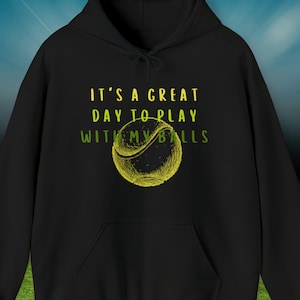 Funny Tennis Hoodie, Tennis Balls Hoodie, Funny Sports Shirt, Tennis Lover Gift, Tennis Gift, Christmas Gift, Tennis shirt, Funny Sweater.