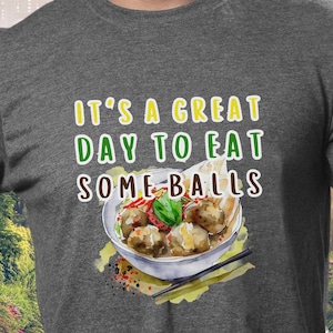 Camiseta engraçada de almôndega, camiseta amante de espaguete, camiseta de almôndega, presente para ele, camiseta para gourmet, presente de Natal para gourmet, camiseta engraçada de chef.