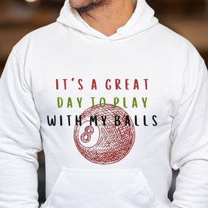 Sudadera con capucha divertida de billar con bola 8: regalo para jugadores de billar