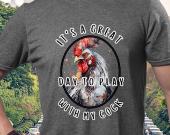Funny Rooster Graphic T-Shirt: Cocky Farmer Gift