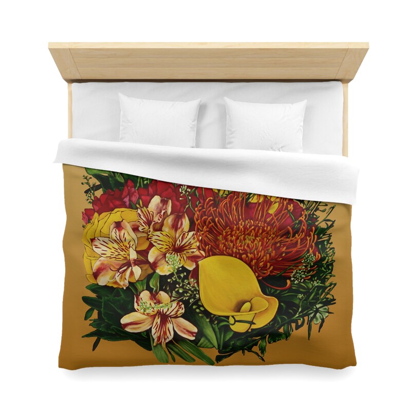 Funda nórdica floral bohemia: ropa de cama de microfibra con arte original imagen 9