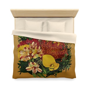 Funda nórdica floral bohemia: ropa de cama de microfibra con arte original imagen 8