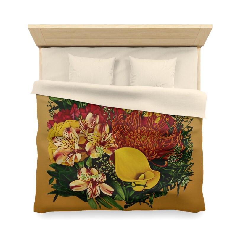 Funda nórdica floral bohemia: ropa de cama de microfibra con arte original imagen 8