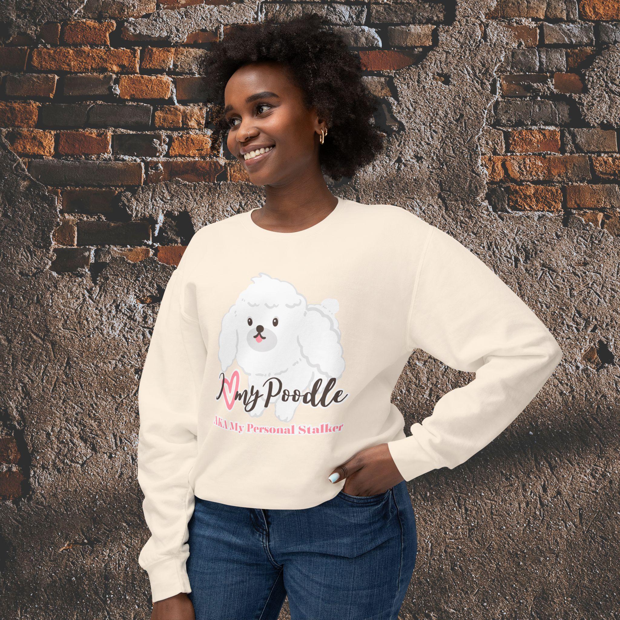 Poodle Sweatshirt, Cute Dog Graphic Crewneck, Pet Lover Apparel - Etsy