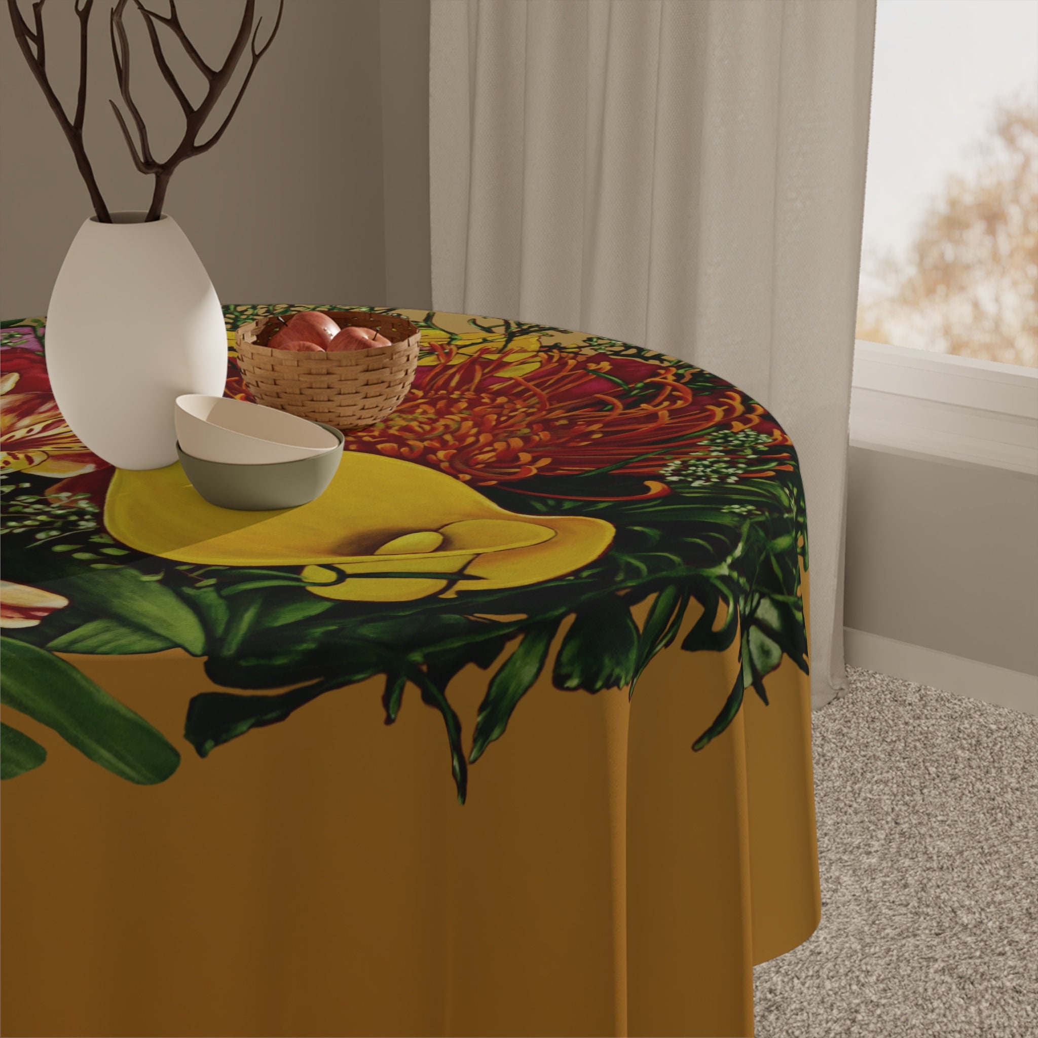 Boho Table Cloth, Boho Home Décor, Botanical Home Décor, Bohemian Home ...