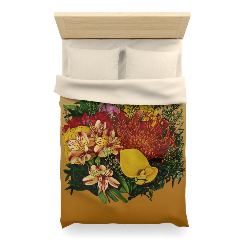 Funda nórdica floral bohemia: ropa de cama de microfibra con arte original imagen 5