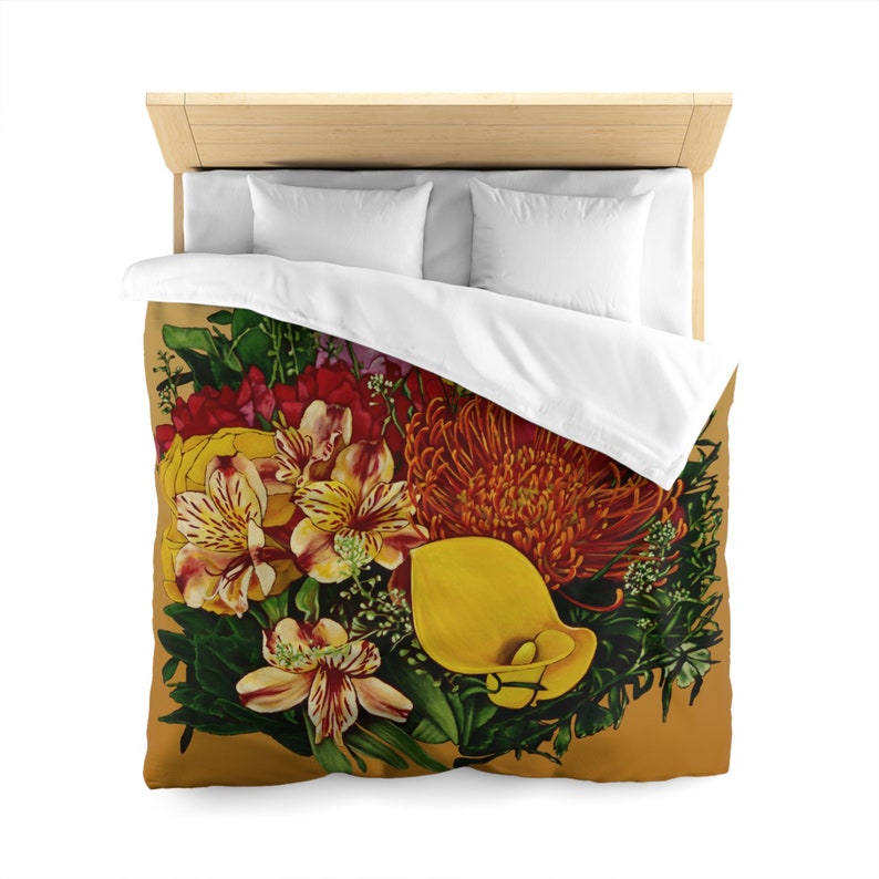 Funda nórdica floral bohemia: ropa de cama de microfibra con arte original imagen 7
