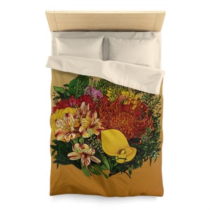 Funda nórdica floral bohemia: ropa de cama de microfibra con arte original imagen 4