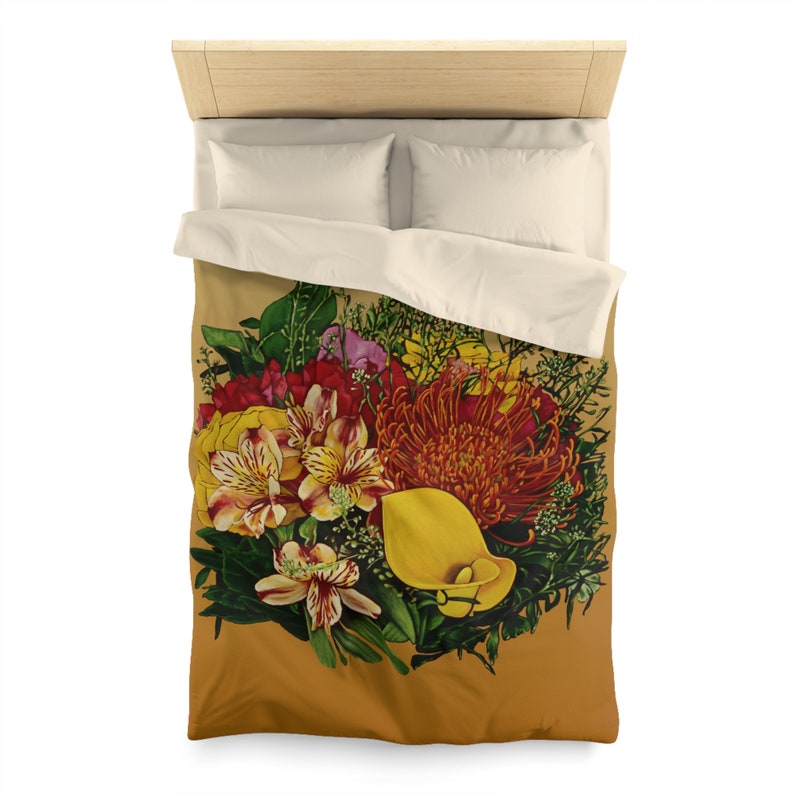 Funda nórdica floral bohemia: ropa de cama de microfibra con arte original imagen 4