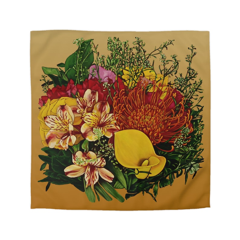 Funda nórdica floral bohemia: ropa de cama de microfibra con arte original imagen 3