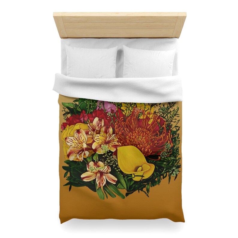 Funda nórdica floral bohemia: ropa de cama de microfibra con arte original imagen 6