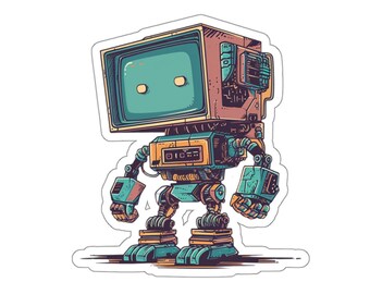 Cool Retro Robot Sticker