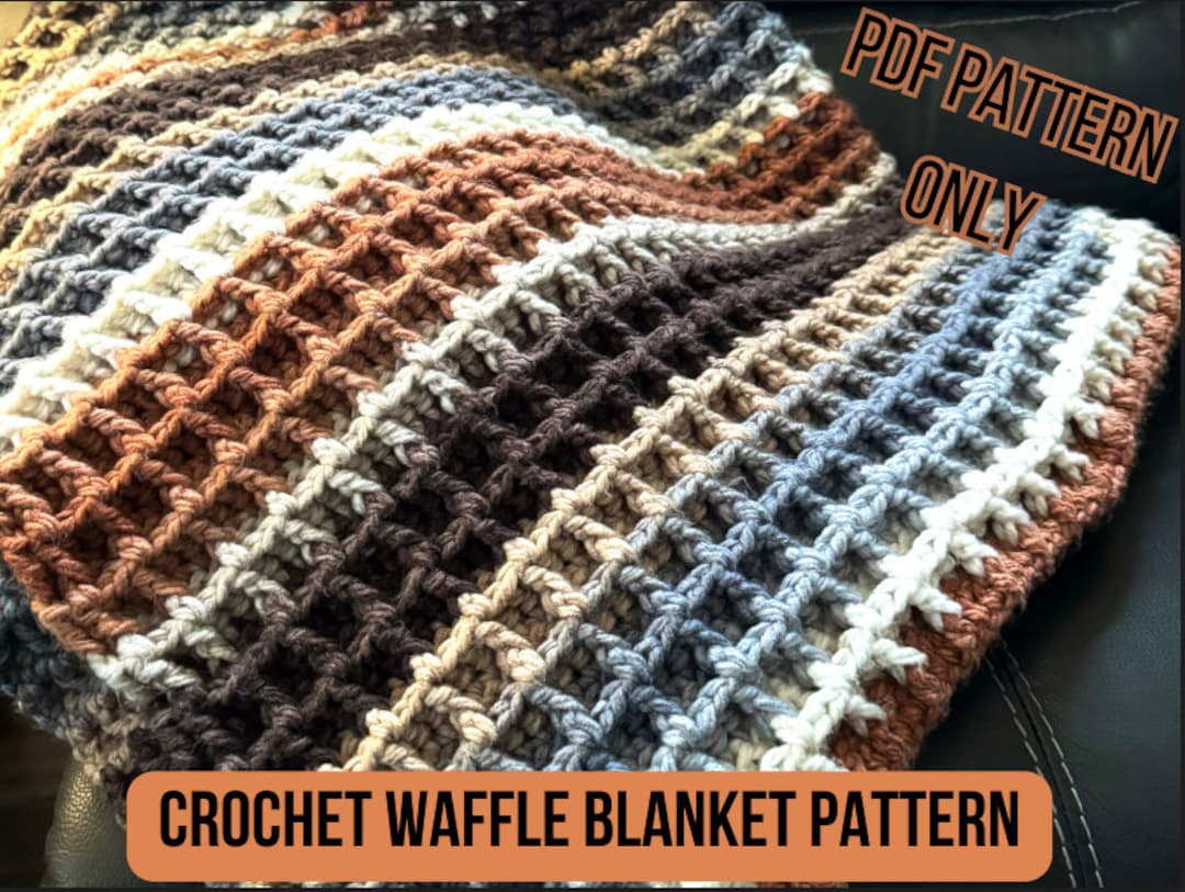 Crochet Waffle Blanket Pattern Crochet Pattern Crochet Blanket Pattern