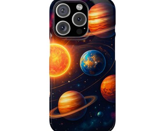 Planètes du système solaire coque iPhone | Étui mince pour téléphone Space Galaxy