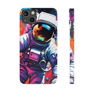 Colorful Astronaut iPhone Case: Space Nebula Protective Cover