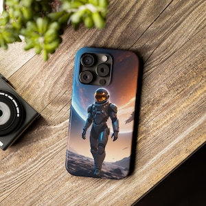 Futuristic Astronaut iPhone Case: Glossy Space Lover Gift