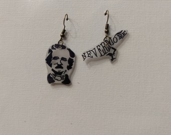 Edgar Allan Poe Raven Earrings