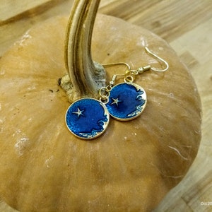 Moon and Stars Dangle Earrings