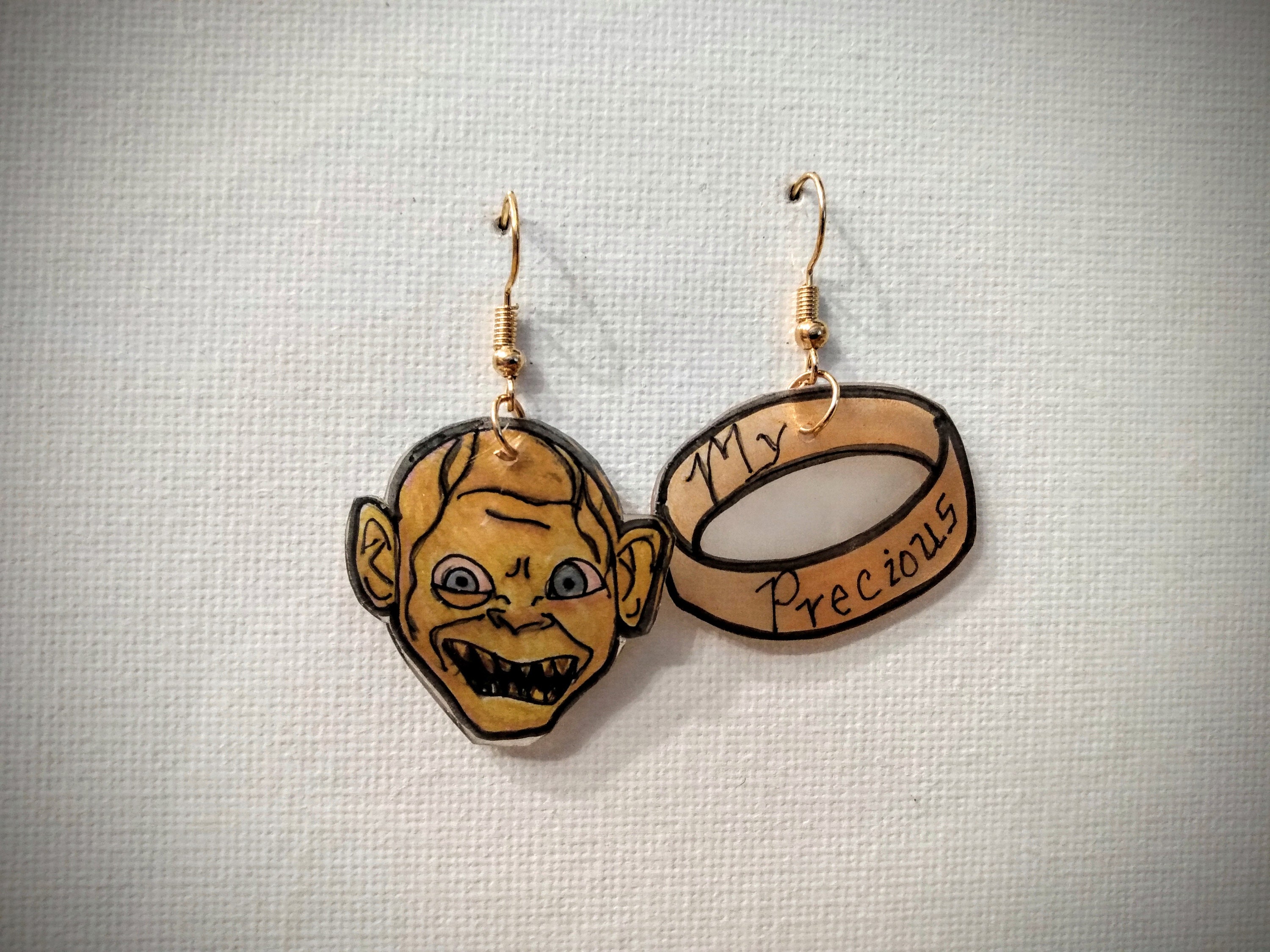 Gollum and Hobbit Earrings Jewelry