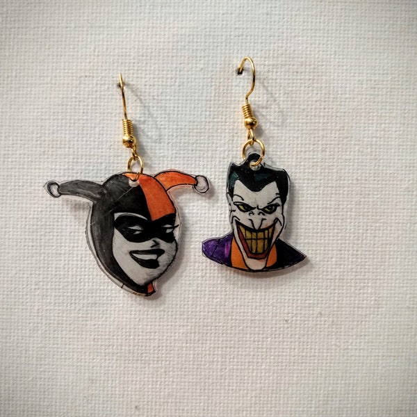 Harley Quinn and The Joker Earrings