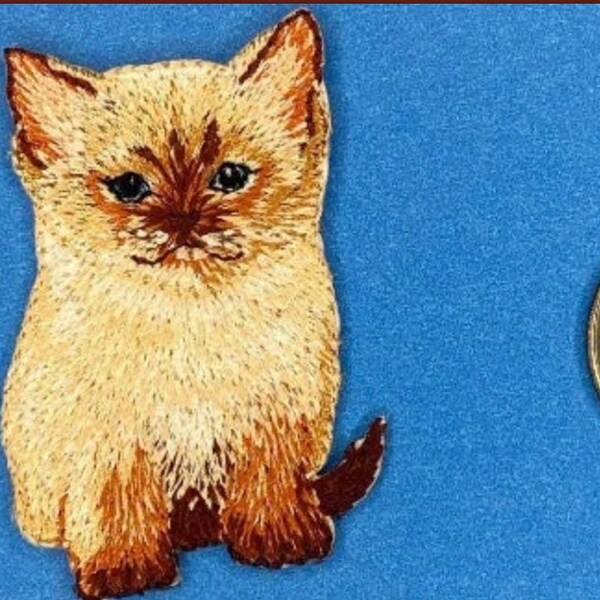 Siamese Kitten Patch - Cat Patch - Iron-on - Applique