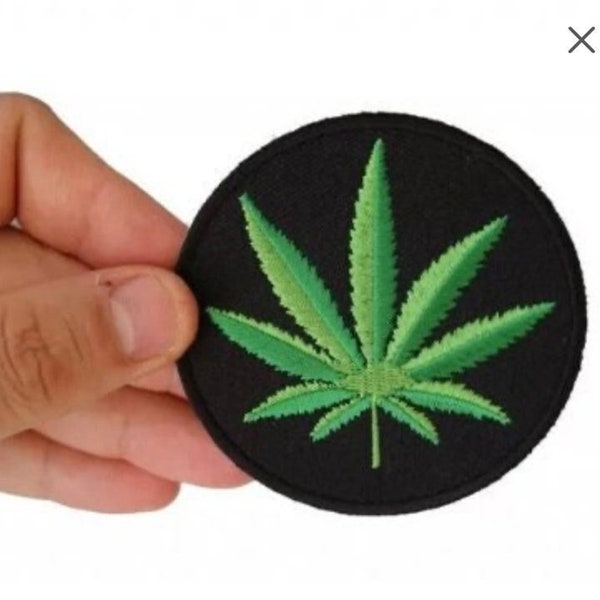 Cannabis Leaf Patch - 3x3 inch - Iron on patch - Embroidered patch - Marijuana leaf - Applique