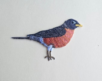 American robin patch - Iron on patch - Embroidered patch - Bird patch - Applique