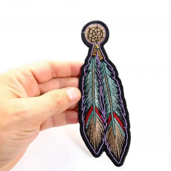 Tribal Feathers Patch - Iron on patch - Applique