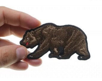 California Bear Patch - iron on - Embroidered patch - Applique