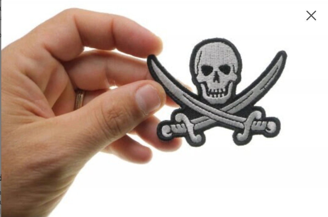 Skull Skelton Crossbones Bikers Rockers Pirate Fire Goth Iron Sew On Patch  Badge