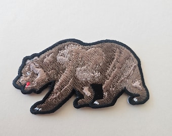 California Bear Patch - iron on - Embroidered patch - Applique