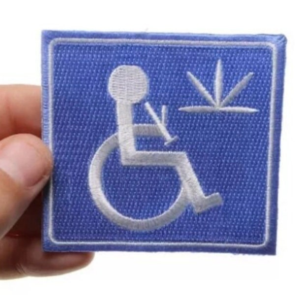Handicap stoner patch - Iron on patch - Embroidered patch - Applique