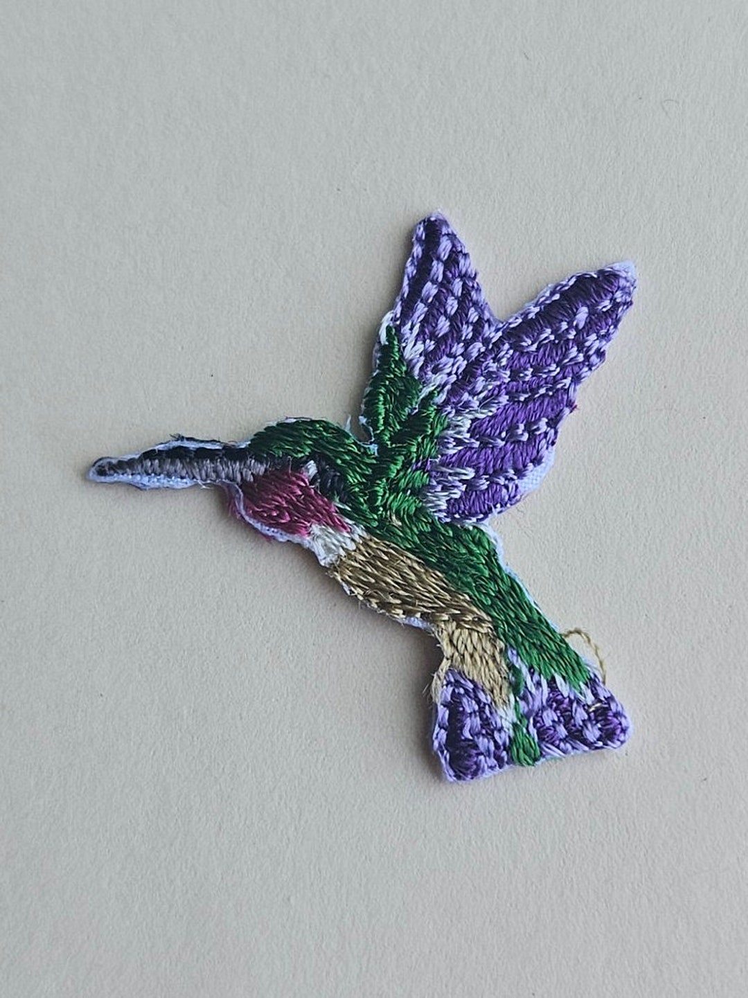 Small Hummingbird - Iron on Patch - Embroidered Patch - Etsy