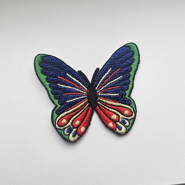 Jewel Tone Butterfly patch -  pink - Iron-on - Applique - Embroidery