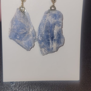 Gold kyanite dangle earrings