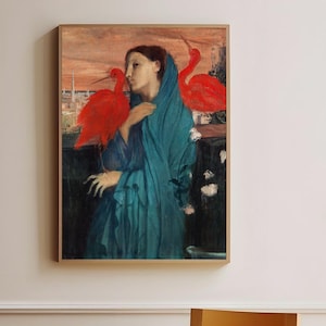 Young Woman with Ibis (1860–62) by Edgar Degas Art Print | Romantic French Realism | Classic 19th Century Wall Art
