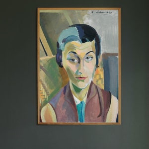 Maria Lani Portrait Poster | Artwork by Robert Delaunay | mid century art | vibrant wall decor