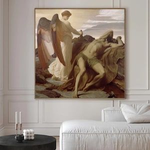 Elijah in the Wilderness| Frederic Leighton Painting Print| Timeless Victorian Art| classic art decor| historical wall art| art lover gift