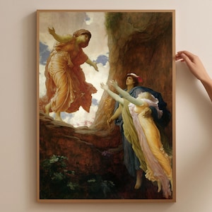 Impresión de pintura de Frederic Leighton sobre el regreso de Perséfone/Arte victoriano atemporal/Decoración de arte clásico/Arte mural histórico/Regalo para amantes del arte