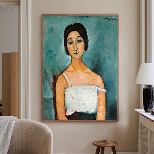 Christina by Amedeo Modigliani Print, Timeless Elegance Wall Decor, Home Decor, Museum Art, Classic Portrait, Wall Accent, Modernist art