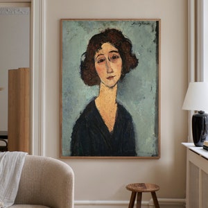 Jeune Femme by Amedeo Modigliani Print, Timeless Elegance Wall Decor, Home Decor, Museum Art, Classic Portrait Modernist art