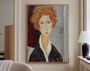 アメデオ・モディリアーニ：赤毛の女（1917年） - ジクレー版画 - Etsy