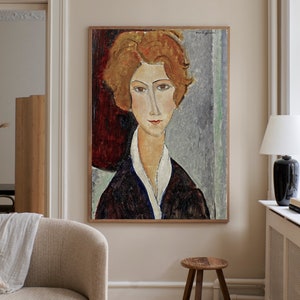 Portrait de Femme by Amedeo Modigliani Print, Timeless Elegance Wall Decor, Home Decor, Museum Art, Classic Portrait Modernist art