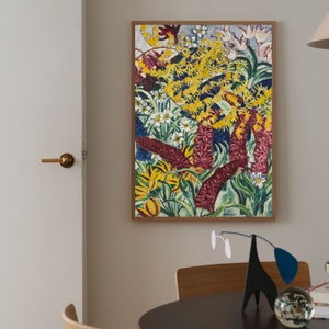 Impression de peinture August Babberger de Gartenblumen I (1918)| Impression peinture expressionniste | décoration vibrante| expressionnisme haut en couleurs| impression abstraite