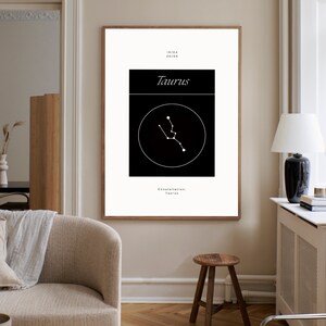 Taurus Star Sign Print, Star Sign Poster, Birthday Gift, Zodiac Sign, Astrology Star Sign, Art Print, Boho Decor, Bedroom Art, A1/A2/A3/A4