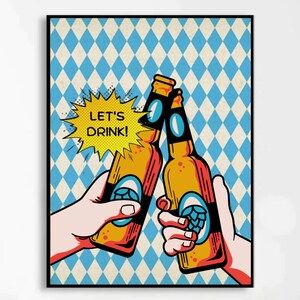 Cheers| Beer Wall Art | Craft Beer Print | Modern Bar Decor | Homebrew Lover Gift | Beer Enthusiast Poster | man cave wall art |home bar art