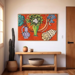 Nature Morte au Magnolia (1950) by Henri Matisse Art Print | Modern Still Life | Vintage Floral Wall Decor